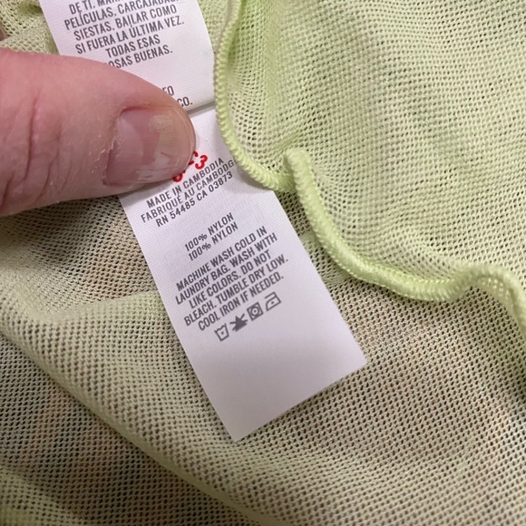 Aerie Mesh Long Sleeved Crop Top Purple Blue Yellow Ombré Womens Large NWT - Picture 6 of 7